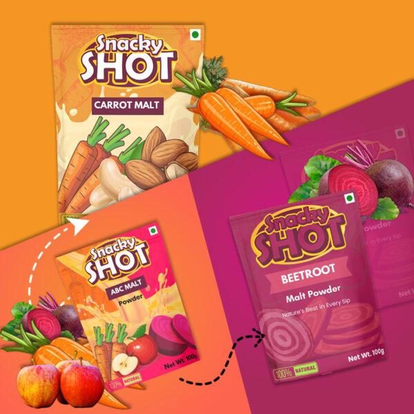 Introducing the Essential Wellness Trio: Beetroot, Carrot & ABC Malt Powder Combo
